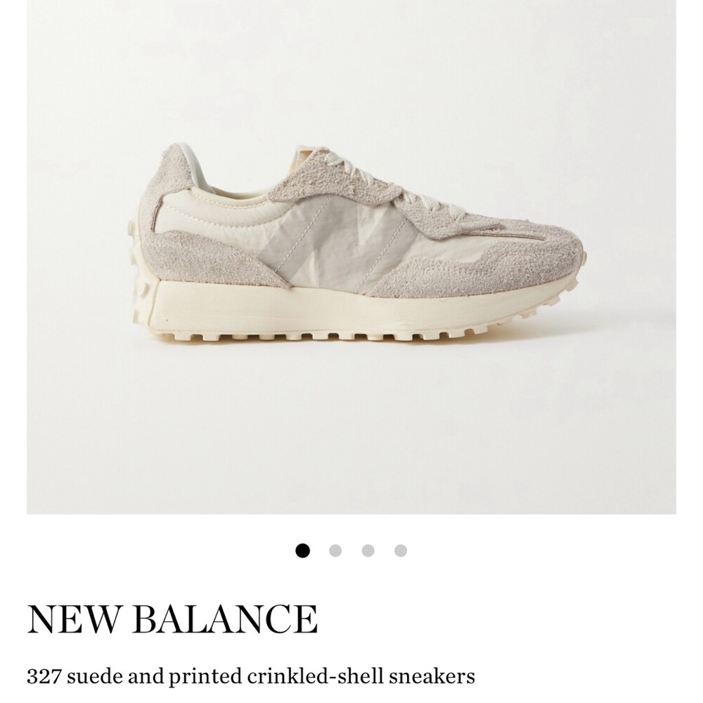 New balance women’s 327 suede and printed crinkled-shell sneakers